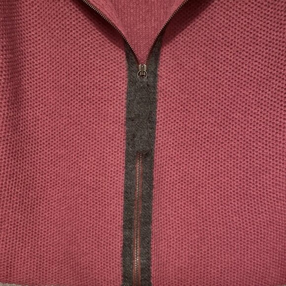 😊Brunello Cucinelli Wool Cashmere Hi-Neck Sweater Zipper Cardigan Womens Sz 44 - Picture 9 of 10